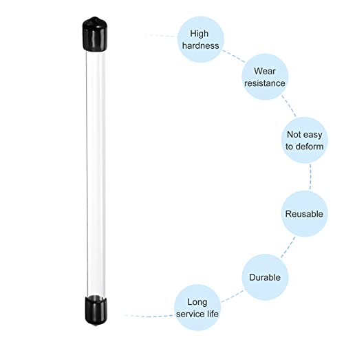 PATIKIL Clear Rigid Tube Round Plastic Tubing with Black Rubber Caps Polycarbonate Water Pipe, 305mm/ 12 Inch Length, 8mmx10mm/0.31"x0.4", 2 Set - color: Black,Clear, size: 0.31"x0.4"