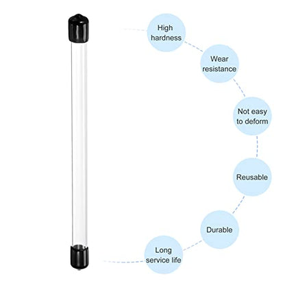 PATIKIL Clear Rigid Tube Round Plastic Tubing with Black Rubber Caps Polycarbonate Water Pipe, 305mm/ 12 Inch Length, 8mmx10mm/0.31"x0.4", 2 Set - color: Black,Clear, size: 0.31"x0.4"