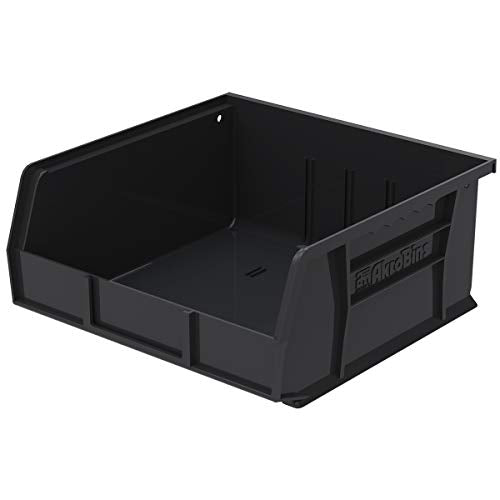 Akro-Mils 30235 AkroBins ESD Electrostatic Dissipative Anti-Static Stack and Hang Storage Bins, (11-Inch x 11-Inch x 5-Inch), Black, (6-Pack)