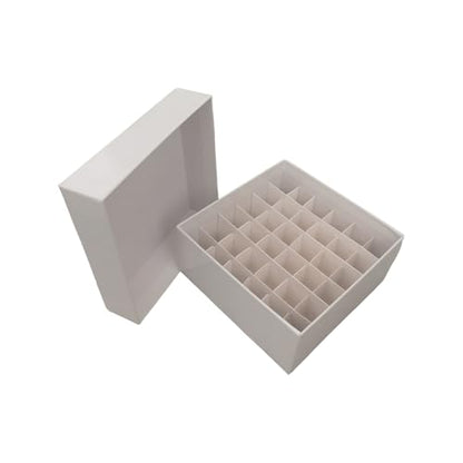 36-Well Storage Box for Lab Samples, Low Temperature Freezer Box for 5ml Tubes, Vials, Cryovials, Waterproof,White 4pcs (5ml-36) - size: 5ml-36