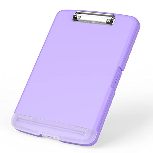 Rimilak Clipboard with Storage, 8.5 x 11'' High Capacity Clip Board, Purple - color: Purple