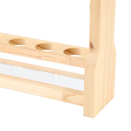 Wooden Test Tube Rack, Pine Wood Holder with 6 Round Holes, Laboratory Equipment Rack with Stable Base, Ideal for Cosmetics, Essential Oils Organization (31mm) - size: 31mm