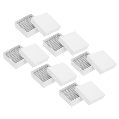 PATIKIL 6 Pcs 100 Well Centrifuge Tube Freezer Storage Box Tube Rack White