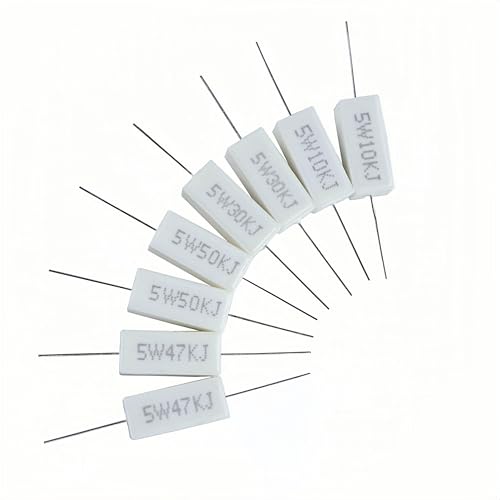 30 Values 60 Pieces Cement Resistor KIT 5W (100 Ohm - 100K Ohm) - style: 100 ohm-100K ohm 60PCS
