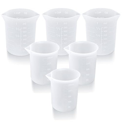 Palksky Silicone Measuring Cups for Melting Chocolate, 6PCS Chocolate Melting Cup with 250 & 350ml Capacity, Reusable Baking Supplies for DIY Chocolate Molds - size: 250ml*3+350ml*3