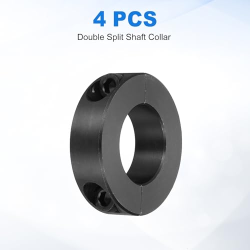 uxcell 4pcs Double Split Shaft Collars 30mm Bore, Two-Piece Clamping Collar 54mm OD 15mm Thickness Carbon Steel Lock Collar Clamp with Set Screws (Black Oxide) - size: 30mm x 54mm x 15mm