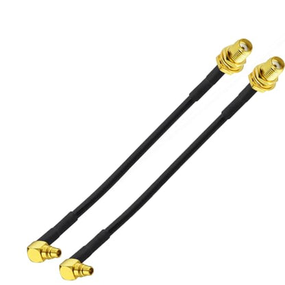 Superbat WiFi Antenna Extension Cable 4inch MMCX Male Right Angle to SMA Female RG174 Coax Cable 2Pcs for Wi-Fi WLAN Wireless Ethernet RFID UWB WiMAX iBurst Zigbee Bluetooth Wireless MIMO etc - color: sma to mmcx