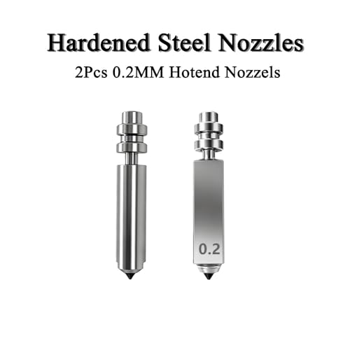 2Pcs 0.2MM Nozzles for Kobra X Extruder Hotend with Silicone Socks, Quick Swap Integrated Hardened Steel Nozzle for Kobra X/Kobra 4 3D Printer Accessories - size: 0.2mm