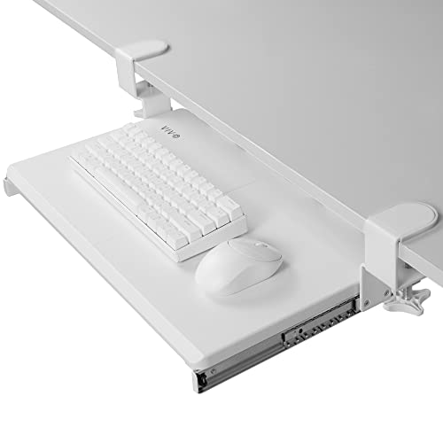 VIVO White Clamp-on 20 x 11 in Keyboard Tray, MOUNT-KB05ES-W - color: White, size: 20 inch
