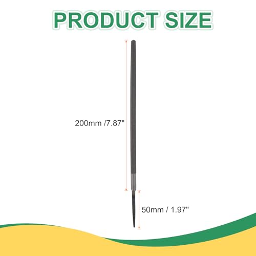 HARFINGTON 8" Round Fine Cut File Double Cut Teeth Fine Metal File High Carbon Steel T12 without Handle for Metal Wood Finishing Roughing, Grey - size: 8", style: Fine Cut