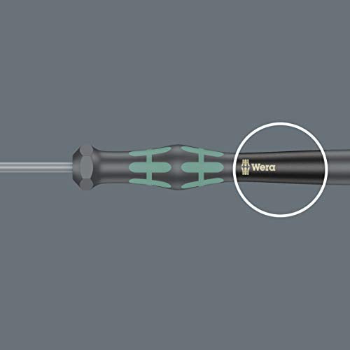 Wera 05117991001 Kraftform Micro 2035 Slotted Electronics Precision Screwdriver, 1mm Head, 40mm Blade Length - size: Slotted 1mm Head , 40mm Blade
