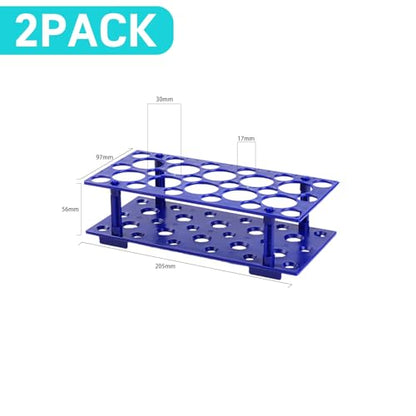 2 Pack Plastic Test Tube Racks 56 Wells for 10mL 15mL 50mL Centrifuge Tube - size: 2 PCS Blue Small