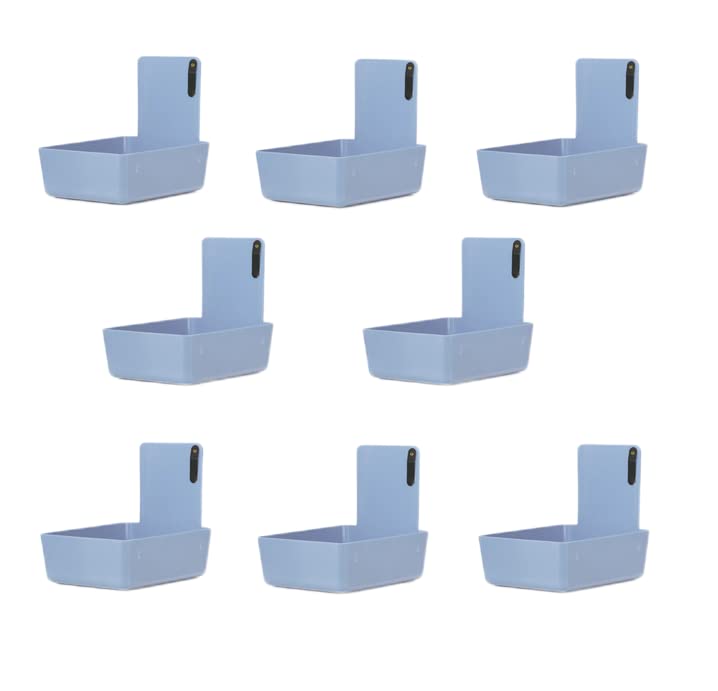 8/Pk Medium Medical Pro Lab Pan Dental Working Lab Pan Plastic with Stainless Steel Clip (Blue) - color: Blue