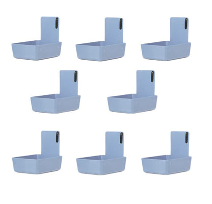 8/Pk Medium Medical Pro Lab Pan Dental Working Lab Pan Plastic with Stainless Steel Clip (Blue) - color: Blue