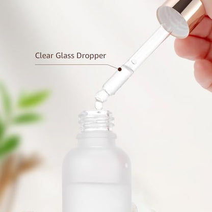30 Pack 30ml Frosted Glass Sample Dropper Bottles, Rose Golden Caps - color: Frosted, size: 30mL-30pcs