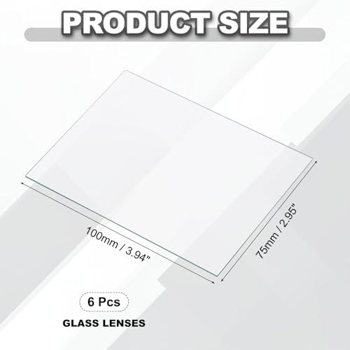 PATIKIL 75x100mm Glass Streak Plate, 6pcsLab Glass Slides Microscope Glass Slides Optical Optically Clear Glass Slides Smooth Edges High Transparency Transparent Uniform Thickness - size: 75x100mm