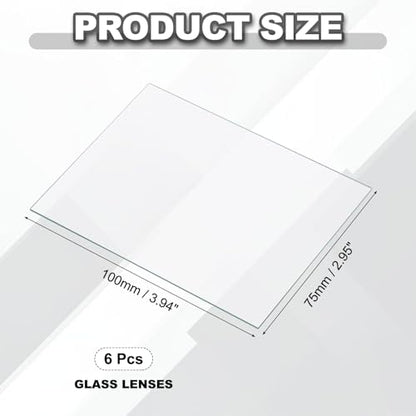 PATIKIL 75x100mm Glass Streak Plate, 6pcsLab Glass Slides Microscope Glass Slides Optical Optically Clear Glass Slides Smooth Edges High Transparency Transparent Uniform Thickness - size: 75x100mm