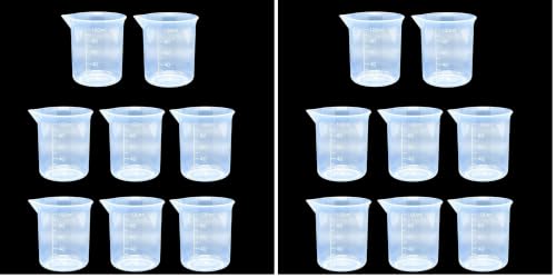 8 Pcs Epoxy Mixing Cups, 100ml/3.4oz Plastic Graduated Cup Clear Measuring Cup for Mixing Paint, Stain, Epoxy, Resin (Pack of 2) - size: 5cm x 7cm (2inch x 2.7inch) (Pack of 2)