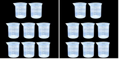 8 Pcs Epoxy Mixing Cups, 100ml/3.4oz Plastic Graduated Cup Clear Measuring Cup for Mixing Paint, Stain, Epoxy, Resin (Pack of 2) - size: 5cm x 7cm (2inch x 2.7inch) (Pack of 2)