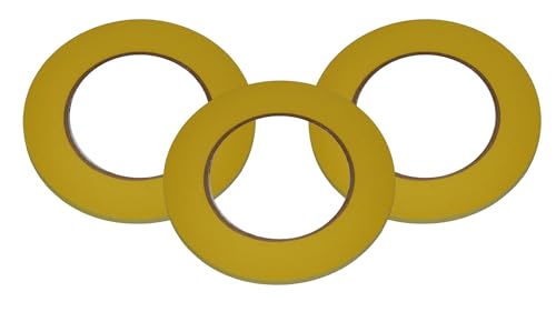 Yellow Draping Tape for Dress Forms – 3 Rolls | Easy-to-Use Adhesive Tape for Fashion Design & Pattern Creation - color: Yellow