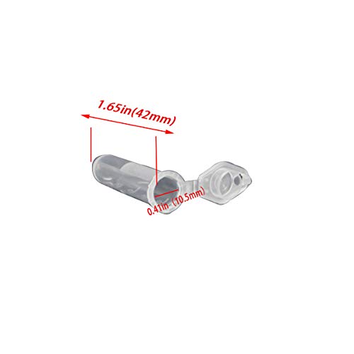 2ml Plastic Vial Tube Sample Storage Container for Fragrance, Beads, Liquid, Pack of 100