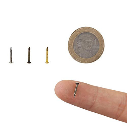 newlng 500PCS Small Nail Round Head Tiny Nails String Art Nails Hand-Made Hardware Accessories Fasteners Mini Nails 1 X 10mm/0.04"X0.4"(DXL) Silver - color: Silvery1*10mm