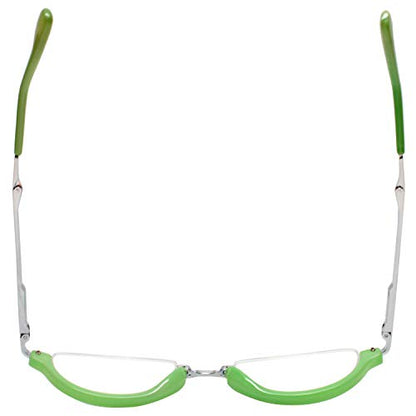 Calabria 309 Compact Folding Reading Glasses Mens Womend Trendy Semi-Rimless Foldable Pocket Readers Eyeglasses w/Hard Case - color: Lime