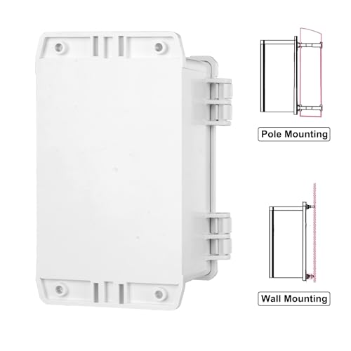 Outdoor Waterproof Electrical Junction Box Weatherproof IP65 ABS Plastic Enclosure with Preset Holes Switch Router Project Box with Mounting Panel Hinged Cover (8.7"x5.3"x3") - size: 8.7"x5.3"x3"