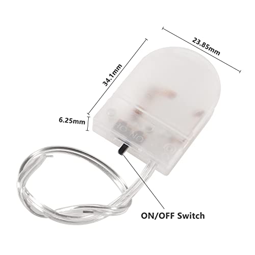 Alinan 5pcs Button Battery Holder Coin Cell Battery Holder with Switch CR2032 1 X 3V Battery Holder Battery Storage Boxes Cover with Wires On ON-Off Switch Socket Container (Clear) - color: Clear