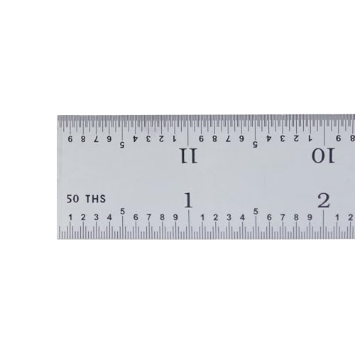 PEC Tools 12" Rigid Metal Rule, Designed for High-Accuracy Industrial Environments, Made in USA - color: Carbon Steel-Rigid, size: 12"