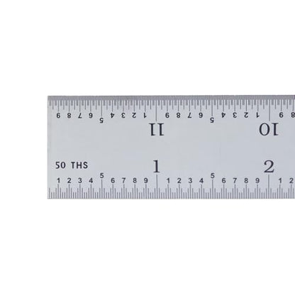 PEC Tools 12" Rigid Metal Rule, Designed for High-Accuracy Industrial Environments, Made in USA - color: Carbon Steel-Rigid, size: 12"