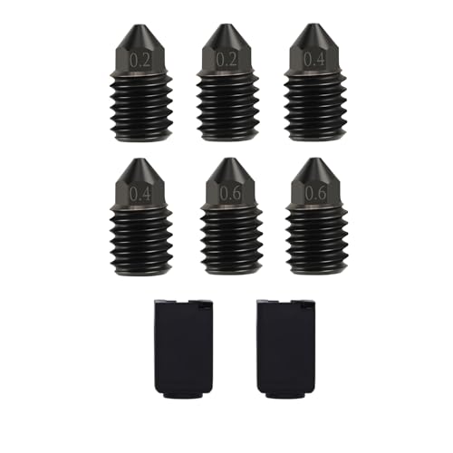 Hardened Steel Nozzles Kit for Bambu Lab X1/P1 Series, 0.2/0.4/0.6MM High-Hardness Steel & Wear Resistant Nozzles Silicone Sock for X1/X1C/X1E/P1P/P1S/ Upgrade Kobra 3/Kobra S1/Adventurer 5M - style: Nozzles & Silicone Sock