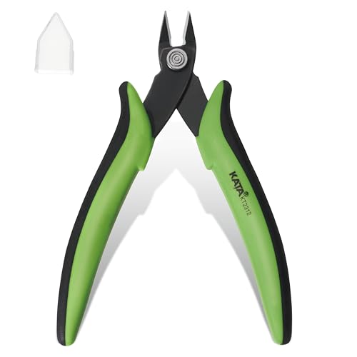 KATA Mini Flush Cutters, 5 Inch Precision Wire Cutter Plier for Electronics - color: 1 Pack 5" Green