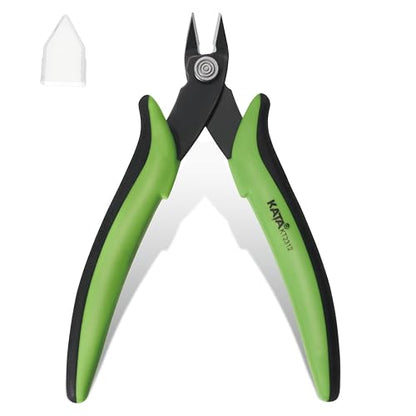 KATA Mini Flush Cutters, 5 Inch Precision Wire Cutter Plier for Electronics - color: 1 Pack 5" Green