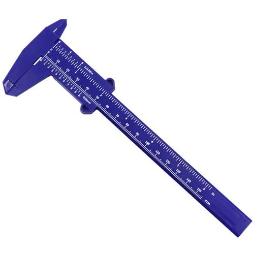 0-150mm Vernier Calipers Double Rule Scale Plastic Ruler for Jewelry Measurement School Student Measuring Tools Hand Tool(Blue) - color: Blue