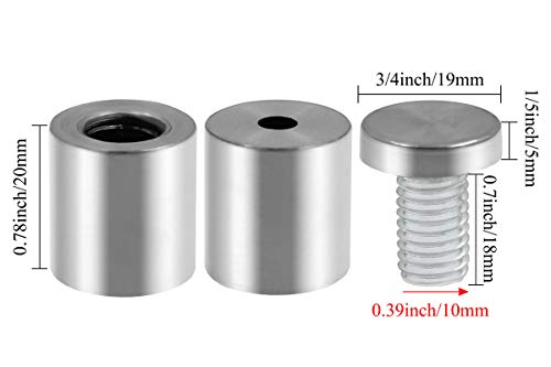 Luomorgo Stainless Steel Standoff Screws, 3/4" x 1", Silver, 12 Pcs - color: Silver, 12 Pcs, size: 3/4" x 1" / 19mm x 25mm