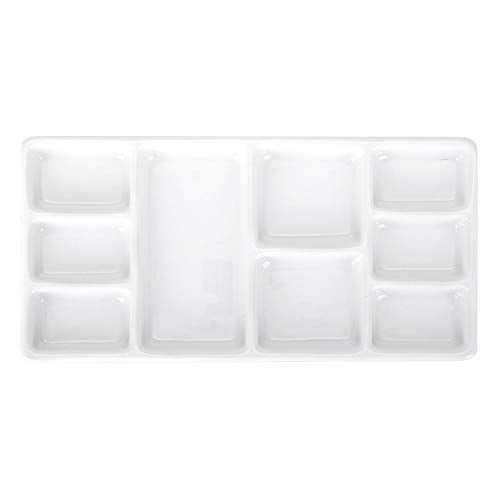 VanEnjoy White Square Ceramic Artist Paint Palette,Porcelain Watercolor Palette,Ceramic Mixing Tray for Watercolor Gouache Painting