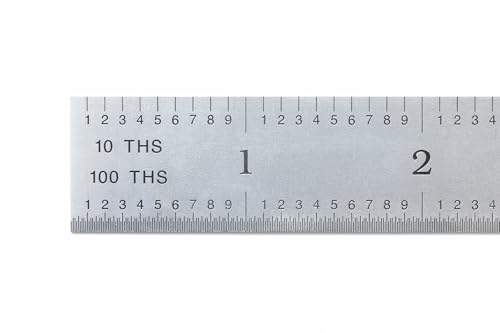 PEC Tools 24"/600mm Steel Rule, Slim & Flexible, Made in USA - color: Flexible, size: 24"/600mm