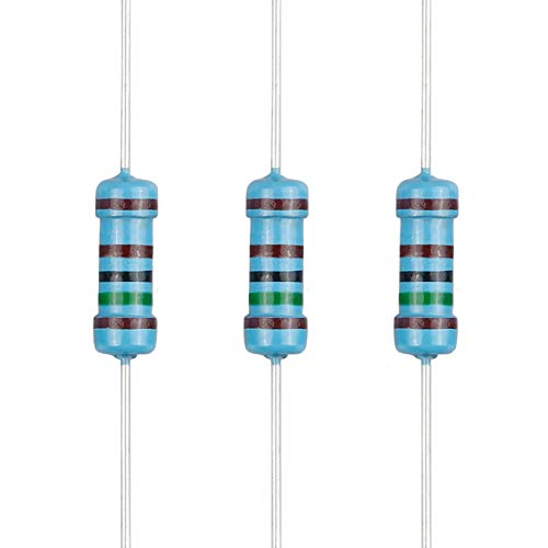 100pcs 1.5K ohm Resistor 1/2w ±1% Tolerance Metal Film Fixed Resistor - size: [E5P005] 1.5K ohm