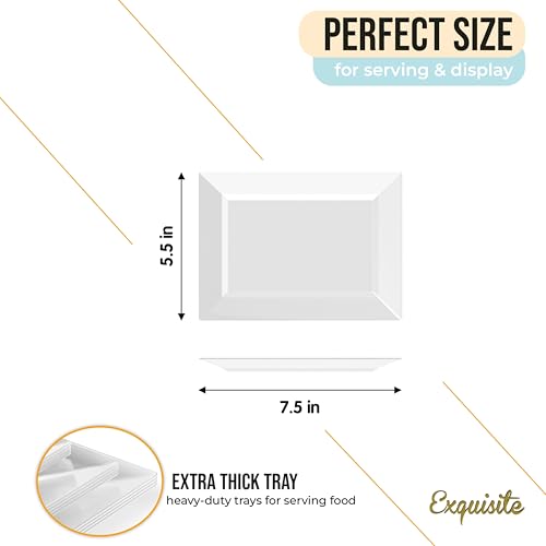 Exquisite 20 Pcs Clear Plastic Serving Trays for Party 7.5" Clear Platters - color: Clear, size: 7.5 Inches