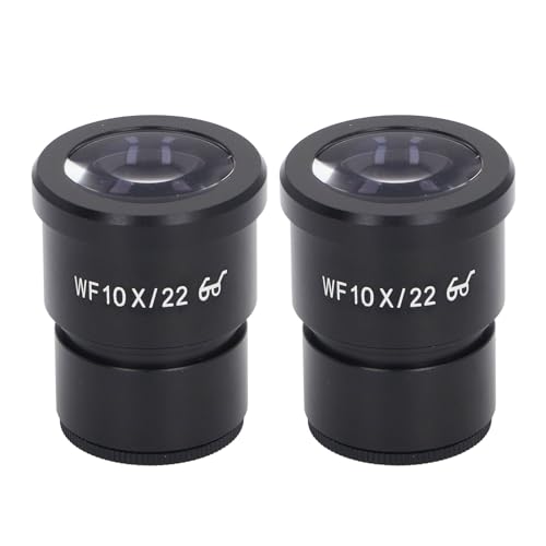 2PCS Wide Microscope Eyepieces, 22mm 10X Optical Biological Eyepieces Clear Microscope Lens Adapters for Triocular Binocular Scope Lab 30mm Mounting Interface