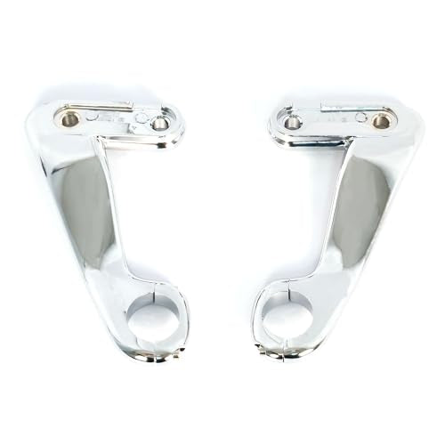 1 Pair Fairing Mounting Bracket Kit to Support Fairing Light Mounting compatiable for Harley Road Glide CVO Ultra FLTRUSE FLTRX FLTRU 2010-2013 (Chrome) - color: Chrome