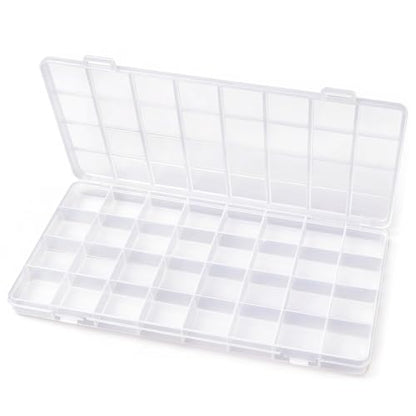 Praisebank 32 Grids Beading Storage Container Box, Perfect for Storage Beads & Small Items. (Clear / 1 Pack) - size: 32 x 1 Pack