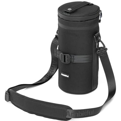 AMBITFUL 4.33 × 8.86 in Thick Camera Lens Pouch Case, Protection Lens bag - color: Black