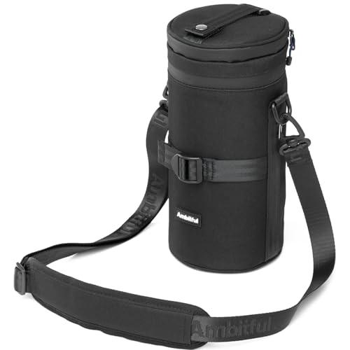 AMBITFUL 4.33 × 8.86 in Thick Camera Lens Pouch Case, Protection Lens bag - color: Black