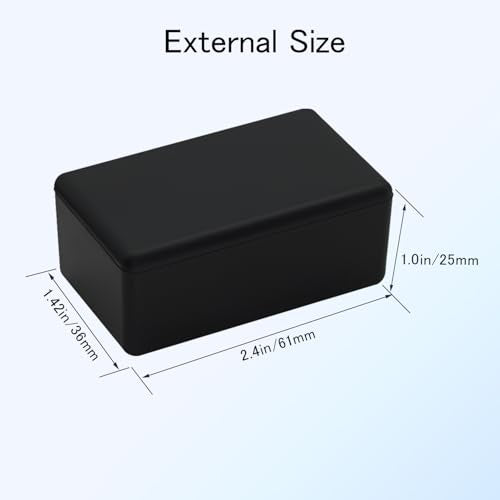 Project Box 8 Pieces Electrical Box Small Junction Box ABS Plastic Enclosure Power Electronic Case Black 2.4" x 1.4" x 1"(61 x 36 x 25mm) - color: Black, size: 2.4" x 1.4" x 1.0"