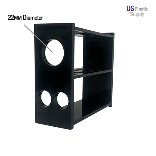 Black Acrylic Test Tube Rack – 13-Hole Dual-Sided/Multi-Use Flippable Stand for 10 ml Tubes