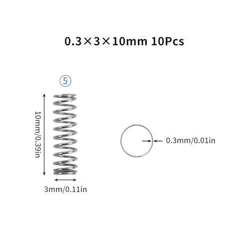3D Printer Accessories Compression Spring Assortment Kit for Bambu-Lab X1/X1C/X1E/P1P/P1S A1 Mini DIY 3D Printed Part Model - Light Load Springs Standard Part
