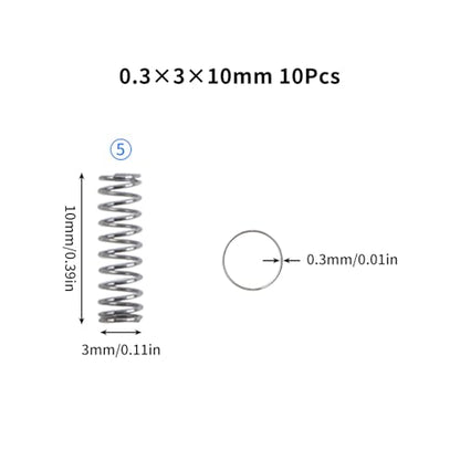 3D Printer Accessories Compression Spring Assortment Kit for Bambu-Lab X1/X1C/X1E/P1P/P1S A1 Mini DIY 3D Printed Part Model - Light Load Springs Standard Part