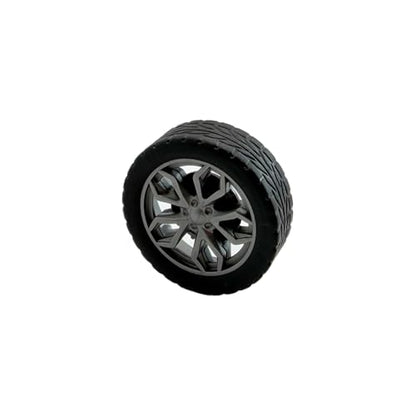 10PCS Toy Wheel Model Car Wheel with 5PCS Round Rod Shaft Axles for DIY Model Toy RC Car Truck Robot Building Project (2.5x38mm) - style: 2.5x38mm
